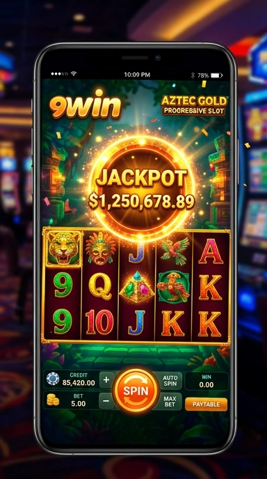 Tampilan antarmuka apliksi 9win yang sederhana dan intuitif.